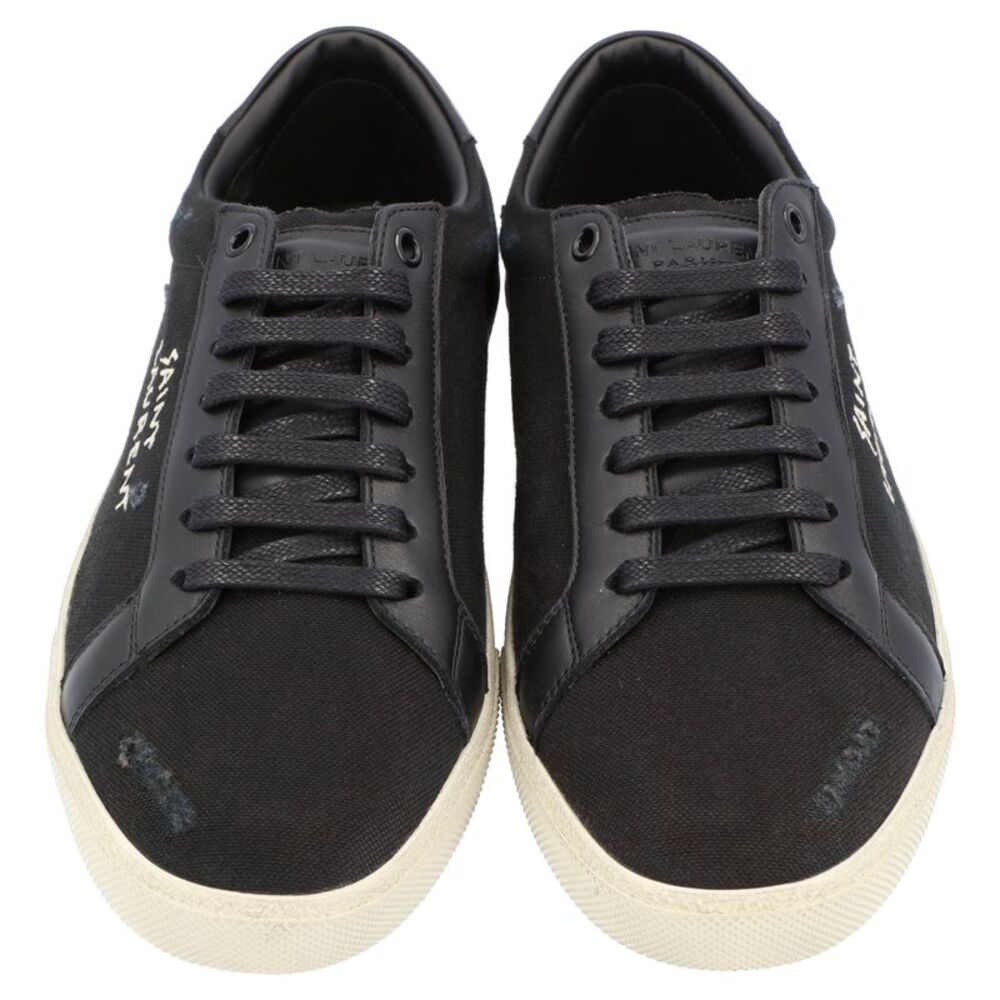 Saint Laurent Court Classic Sl/06 Embroidered Sneakers Black - Picture 3 of 6